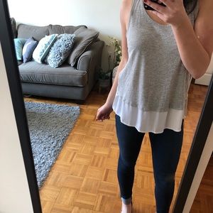 Gray Tank With Sheer White Trim